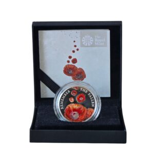 2014 Remembrance Day Alderney £5 Coloured Silver Proof