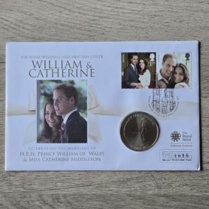 2011 Royal Wedding £5 BU Coin Cover by Mercury