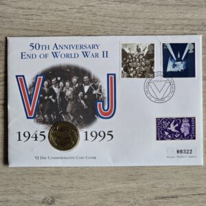 1995 UK £2 VJ Day Peace Dove Coin Cover Mercury
