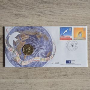 1995 United Nations £2 BU Coin Cover by Royal Mint