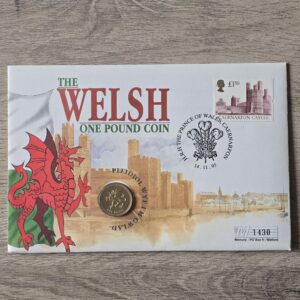 1995 UK £1 Wales Welsh Dragon Coin Cover