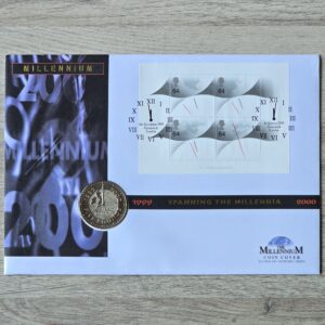 1999 2000 Spanning the Millennia UK £5 Coin Cover by Millennium
