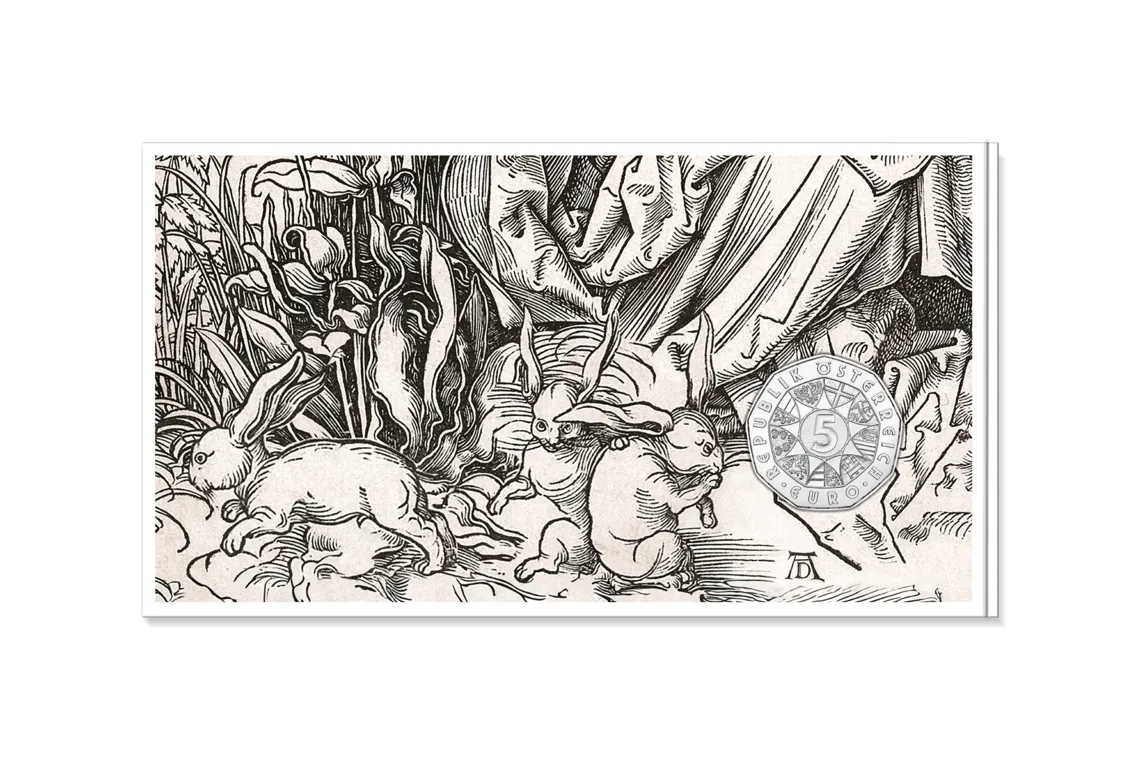 2026 Austria Durers Three Easter Bunnies 5 Euros Silver Special Uncirculated Pack - Image 4