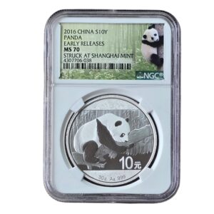 2016 China - Panda 10 Yuan 30g Silver Shanghai Mint MS70 NGC Graded