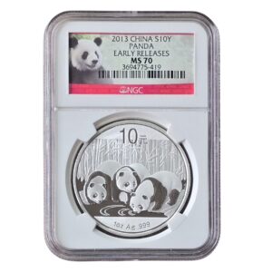 2013 China - Panda 10 Yuan 30g Silver MS70 NGC Graded