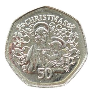 2005 Gibraltar Mary and Baby Jesus Christmas Circulation 50p