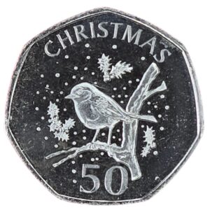 2009 Gibraltar Robin in Tree Christmas Circulation 50p