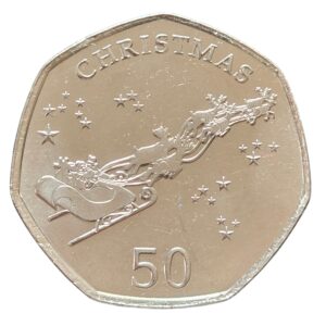 2013 Gibraltar Santa's Sleigh Christmas Circulation 50p
