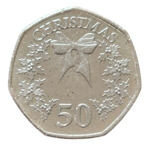 2014 Gibraltar Christmas Holly and Bow Circulation 50p