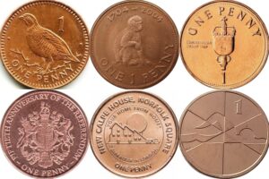 Various Gibraltar 1p Coins for Date Run
