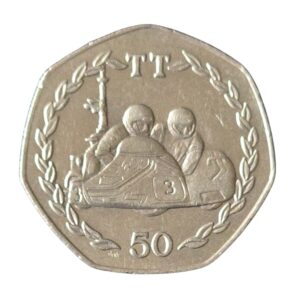 1984 Isle of Man Mick Bodice TT Large 50p Circulation Coin in Capsule