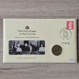 1995 UK £2 VE Day Peace Dove Coin Cover by Pilgrim