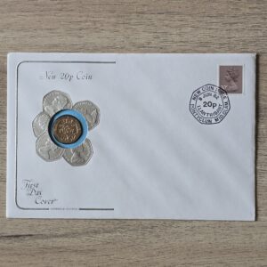 1982 UK New 20p 20 Pence Coin Cover by Cotswold
