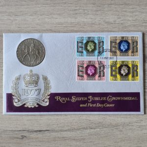 1977 UK Silver Jubilee Crown Coin Cover