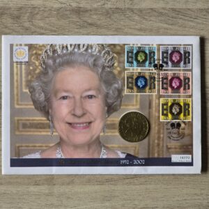 1977 2001 Golden Jubilee '100 Days to go' Crown Coin Cover by Mercury