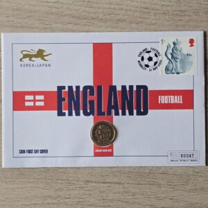 2002 England Football World Cup £1 Small Coin Cover by Mercury