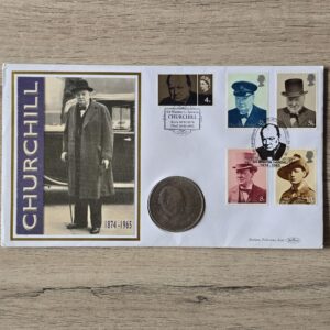 2005 Churchill 40th Anniversary Crown Coin Cover by Benham