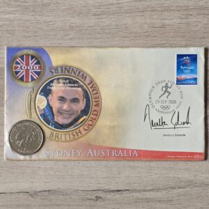2000 Gibraltar Sydney Olympics British Gold Medal Winners 1 Crown Coin Cover by Benham