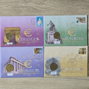 Europe Last National Currency Collection of Four Coin Covers