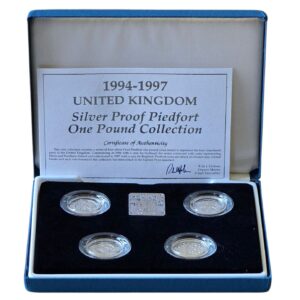 1994 1997 UK Coin £1 Silver Proof Piedfort Coin Set