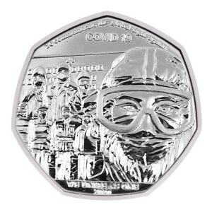 2020 Gibraltar Covid 19 50p BU Coin in Capsule