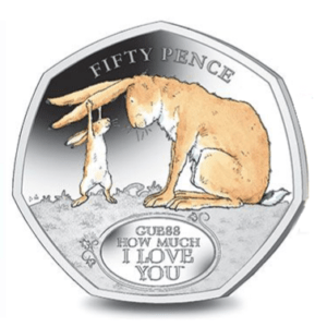 2020 Gibraltar Guess How Much I Love You Coloured 50p BU Coin in Capsule