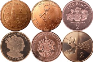 Various Gibraltar 2p Coins for Date Run