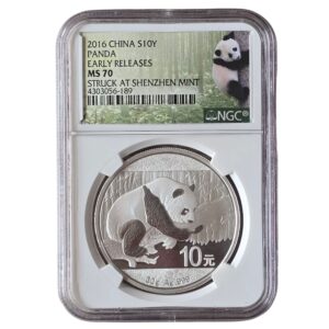 2016 (S) China - Panda 10 Yuan 30g Silver Shenzhen Mint MS70 NGC Graded