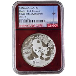 2024 (Y) China - Panda 10 Yuan 30g Silver Shenyang Mint MS70 NGC Graded
