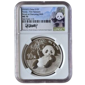 2020 (Y) China - Panda 10 Yuan 30g Silver Shenyang Mint MS70 NGC Graded