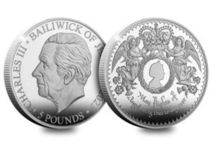 2023 Jersey Queen Elizabeth Memoriam BU £5 Coin in Capsule