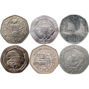 Various Isle of Man 20p Coins for Date Run