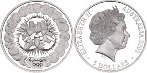 2000 Australia Sydney 2000 - Reaching the World-1 1 oz Silver Proof Coin in Capsule