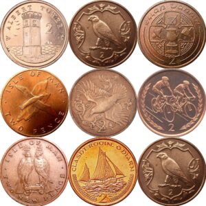Various Isle of Man 2p Coins for Date Run
