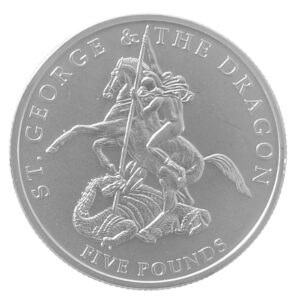 2008 Jersey St George and the Dragon £5 Silver Coin in Capsule