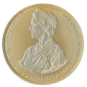 VATFREE: 1980 Falkland Islands Queen Mother 50p Silver Proof Coin in Capsule