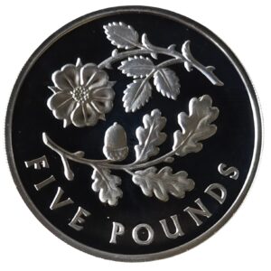 2025 England Oak Branch and Rose UK Proof £5 RM Exclusive Coin in Capsule