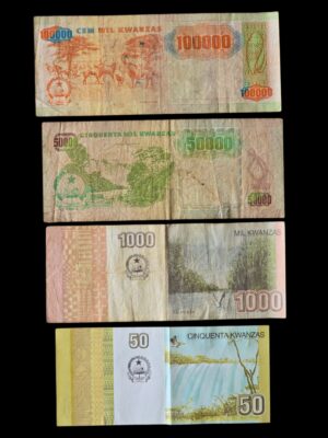 Angola 4x Circulated Bank Notes