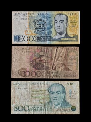 Brazil 3x Circulated Bank Notes
