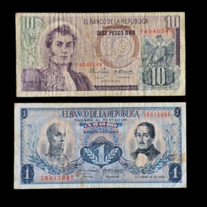 Colombia 2x Circulated Bank Notes