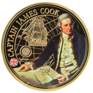 2018 Captain James Cook Large 24-Carat Gold Plated Commemorative