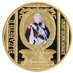 2017 Longest Reigning Monarch Large 24-Carat Gold Plated Commemorative