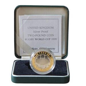 1999 Rugby World Cup £2 Silver Proof