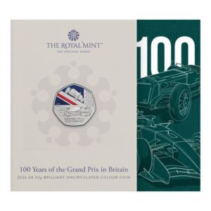 2026 100 Years of the Grand Prix in Britain 50p Coloured BU