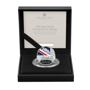 2026 100 Years of the Grand Prix in Britain 50p Coloured Silver Proof Piedfort