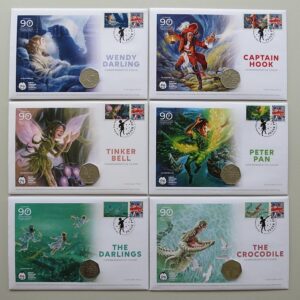 2019 Peter Pan 50p BU 6x Coin Cover Collection Set WM