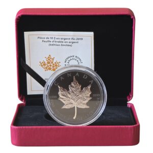 2019 Canada Black Rhodium Plated Maple $10 2 Oz Silver Proof