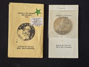 1973 Panama One Balboa Silver Coin in original US Mint Pack