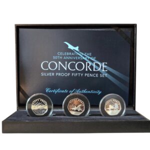 2019 Guernsey Concorde Anniversary 50p Silver Proof Coin Set
