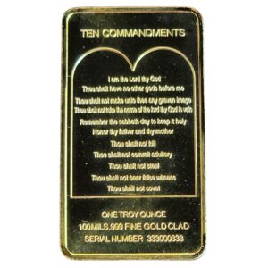 Christianity Ten Commandments Gold Plated Ingot